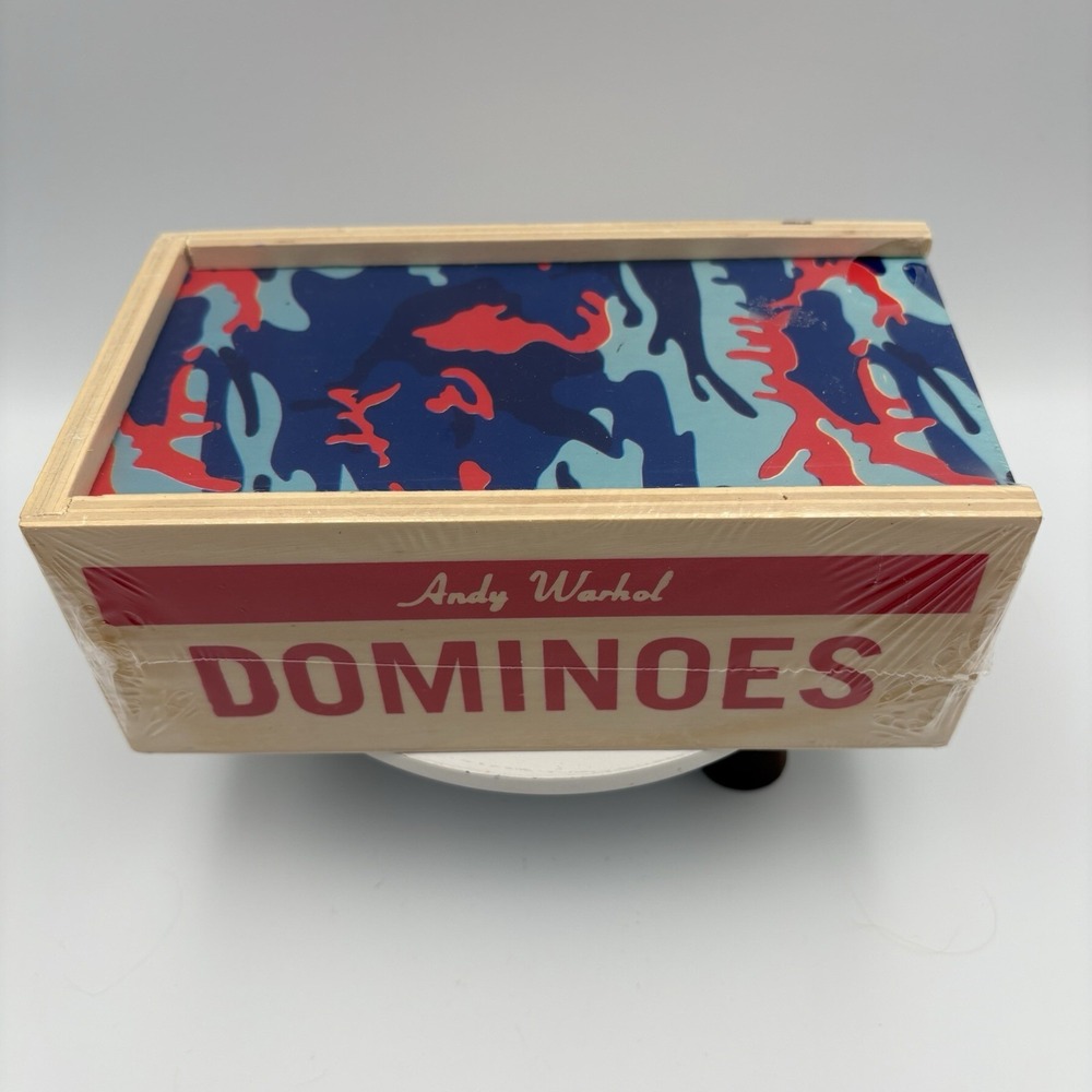 NEW Mudpuppy Andy Warhol Wooden Dominoes Artist Game Design Pop Art Camouflage